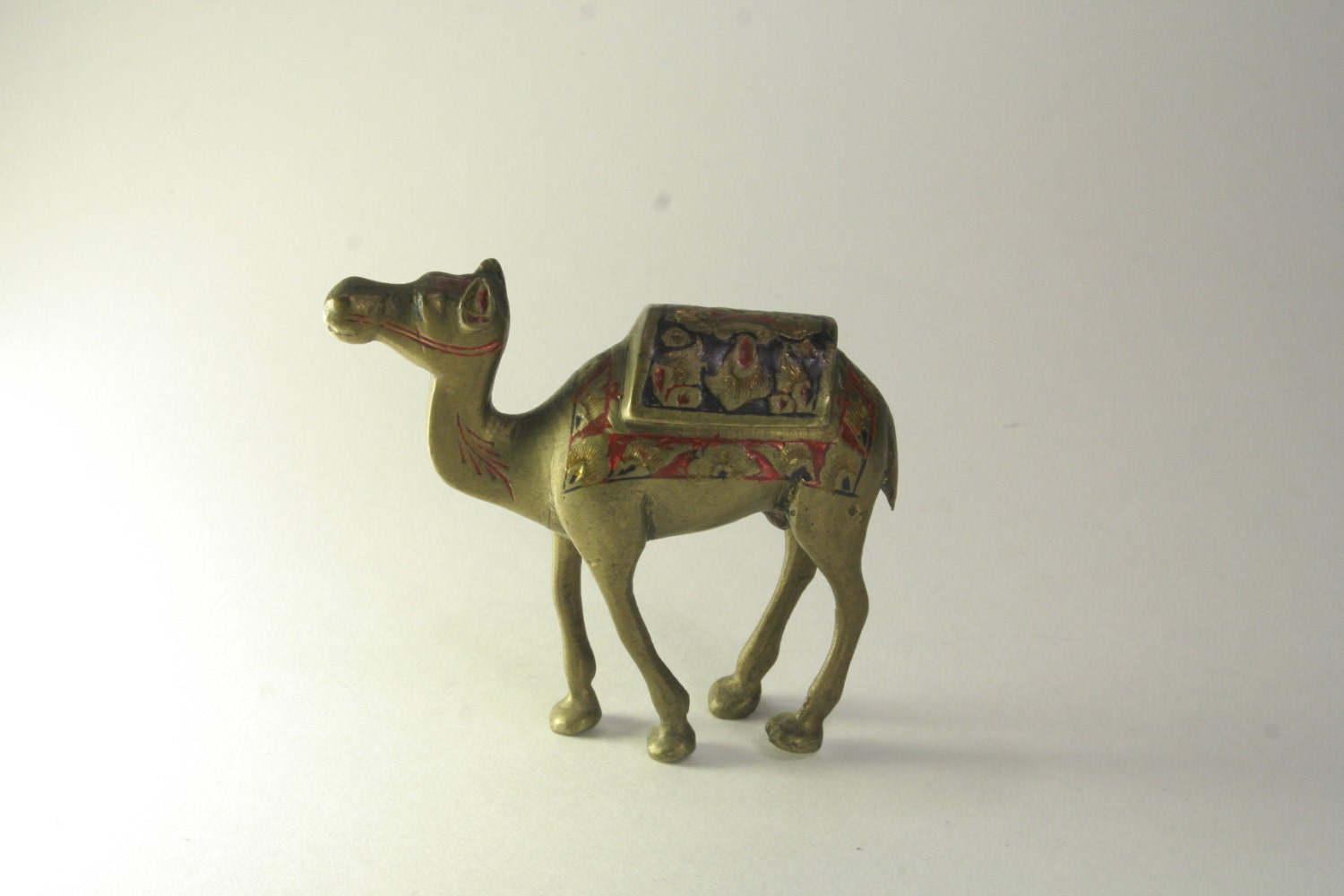 Small Enameled Brass Camel - Free Shipping