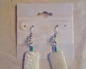 White and aqua earrings
