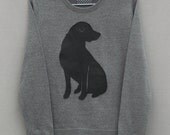Leather Labrador Jumper Women's Grey Heather Lightweight Crew Neck Sweatshirt