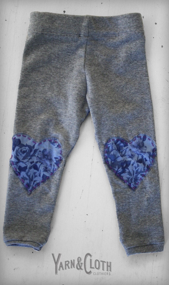 Design your own Leggings - Newborn, Baby, Toddler, Girls Stretch Leggings with Heart Knee Patch