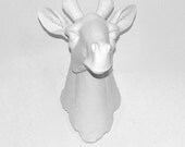 The Watley- Faux Taxidermy - White Resin Giraffe Head- Resin White Faux Taxidermy