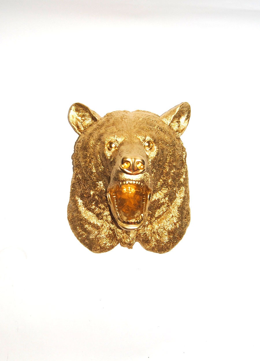 White Faux Taxidermy - Faux Taxidermy - The Elmhurst - White Resin Bear Head- Resin White Faux Taxidermy- Chic & Trendy