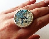 Tangent - Enameled Bezel Set Ring