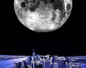 Manhattan New York NY skyline cityscape 8 x 10 print A4 poster Wall Art Home Decor Office digital illustration photography Vernon Sullivan