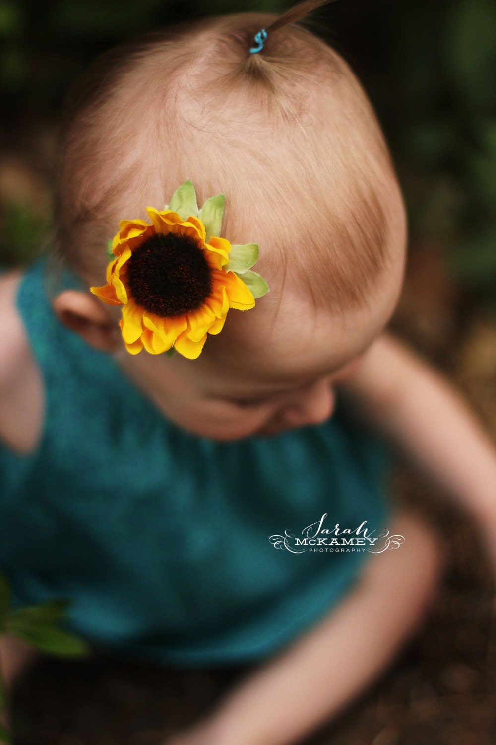 Mini Sunflower alligator clip or no hardware, perfect with girlie glue