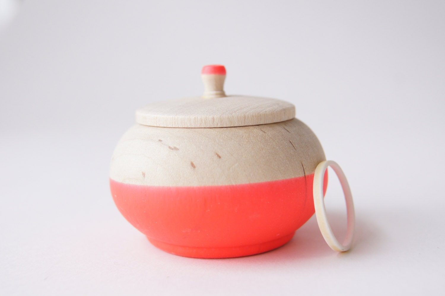 Mini Treasure Pot, Neon Orange:  Wedding Decor, Engagement, Special Jewelry Box, Toothfairy, Valentines Day