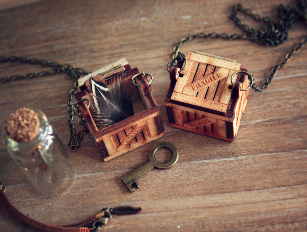 The Collector - Little Wood Crate Lockets for your secret finds