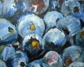 Blueberries Farm Fruit Fine Art Print from Original Painting for Kitchen Wall Decor