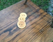 Handmade Wood Buttons Set of 3 - 2 holes -  Natural Wood Buttons - For Knitting - For Crocheting - For scarves, cowls, pillows