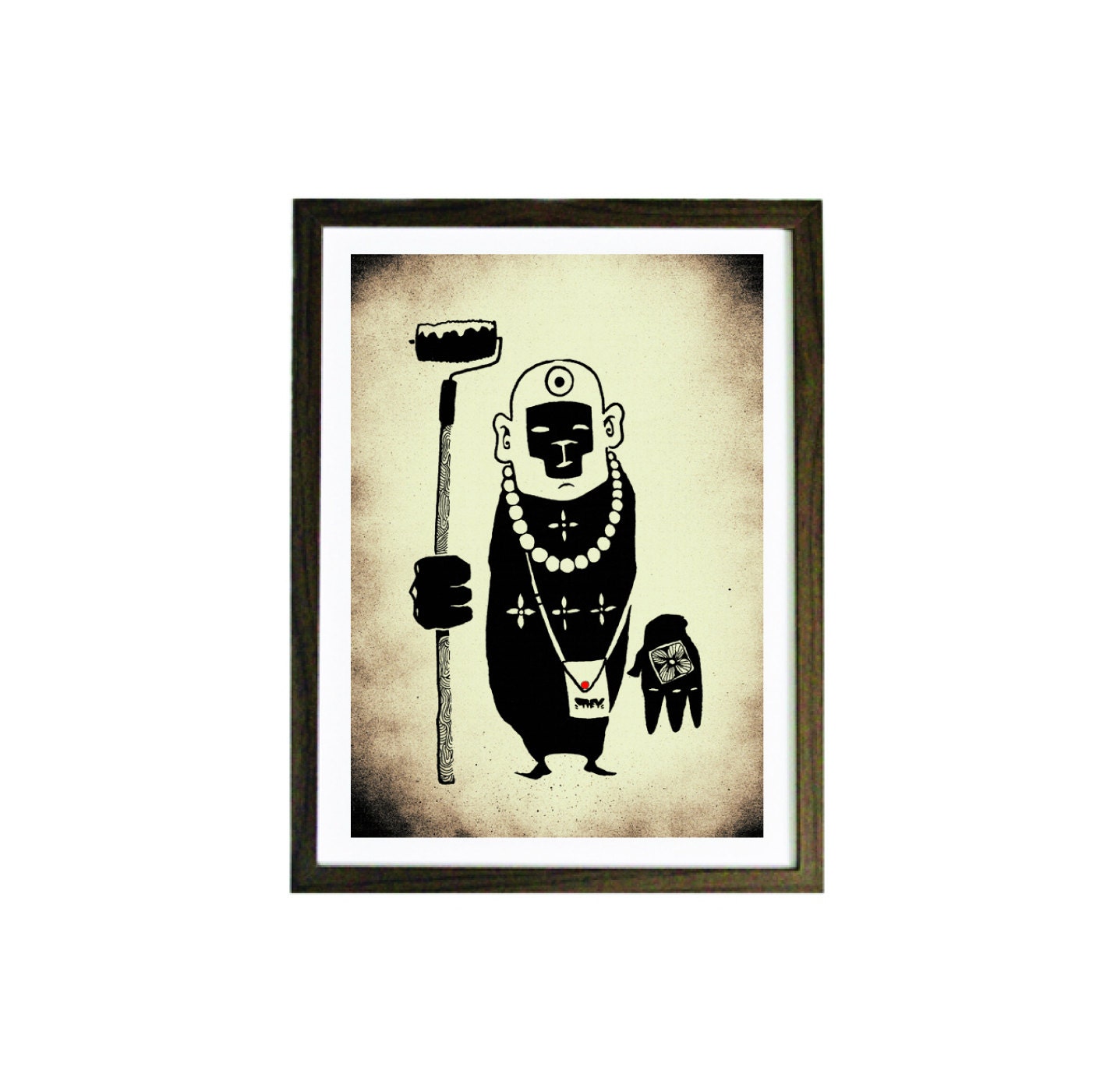 SHAOLIN , Monkey Art Print, Weird Art, Monkey Art Print, Geekery Wall Art, Gift Wall Decor, Print Illustration, Geekery Art Print