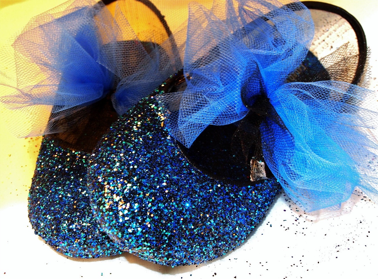 Navy Blue or Turquoise Girls Glitter Shoes