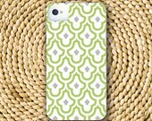 Moroccan Barely-There Snap-On Hard Plastic iPhone 4 Case in Kiwi Green and Grey (In Stock & Ready to Ship)