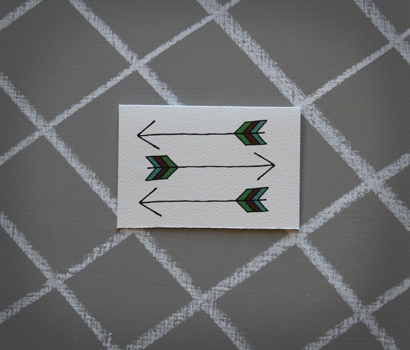 mini notecard set of 12  . geometric arrow note cards . stationery. modern .  tribal mini notecard set . blank cards . arrow .
