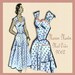 1950s Dress Pattern Marian Martin 9062 1950s Mail Order Full Skirt Sundress