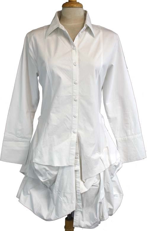White Designer, Boho, high fashion, celebrity  Lagenlook Quality  Cotton Dress Shirt Small to 3XL.