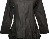 Black Designer, Boho, high fashion, celebrity  Lagenlook Organic Cotton Dress Shirt Small to 2XL.