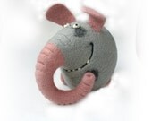 Needle Felted Toy. Handmade. Gray Elephant. Gift under 50