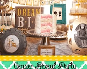 Gender Reveal Party Kit - Tricycle Vintage - Boy or Girl - Digital File - PDF