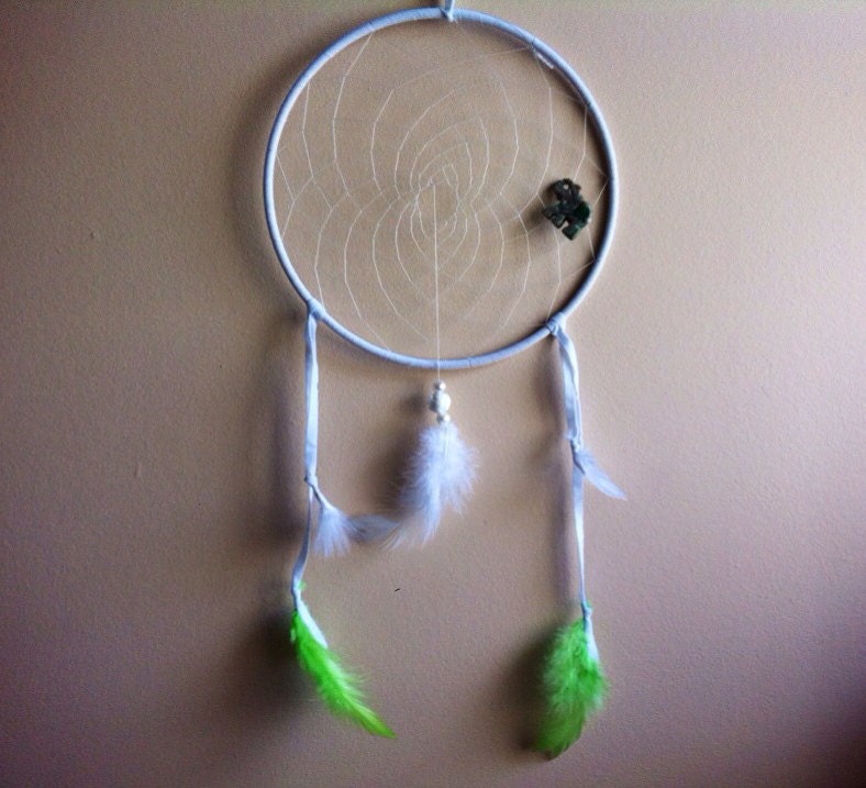 Green & White Lucky Elephant Dream Catcher