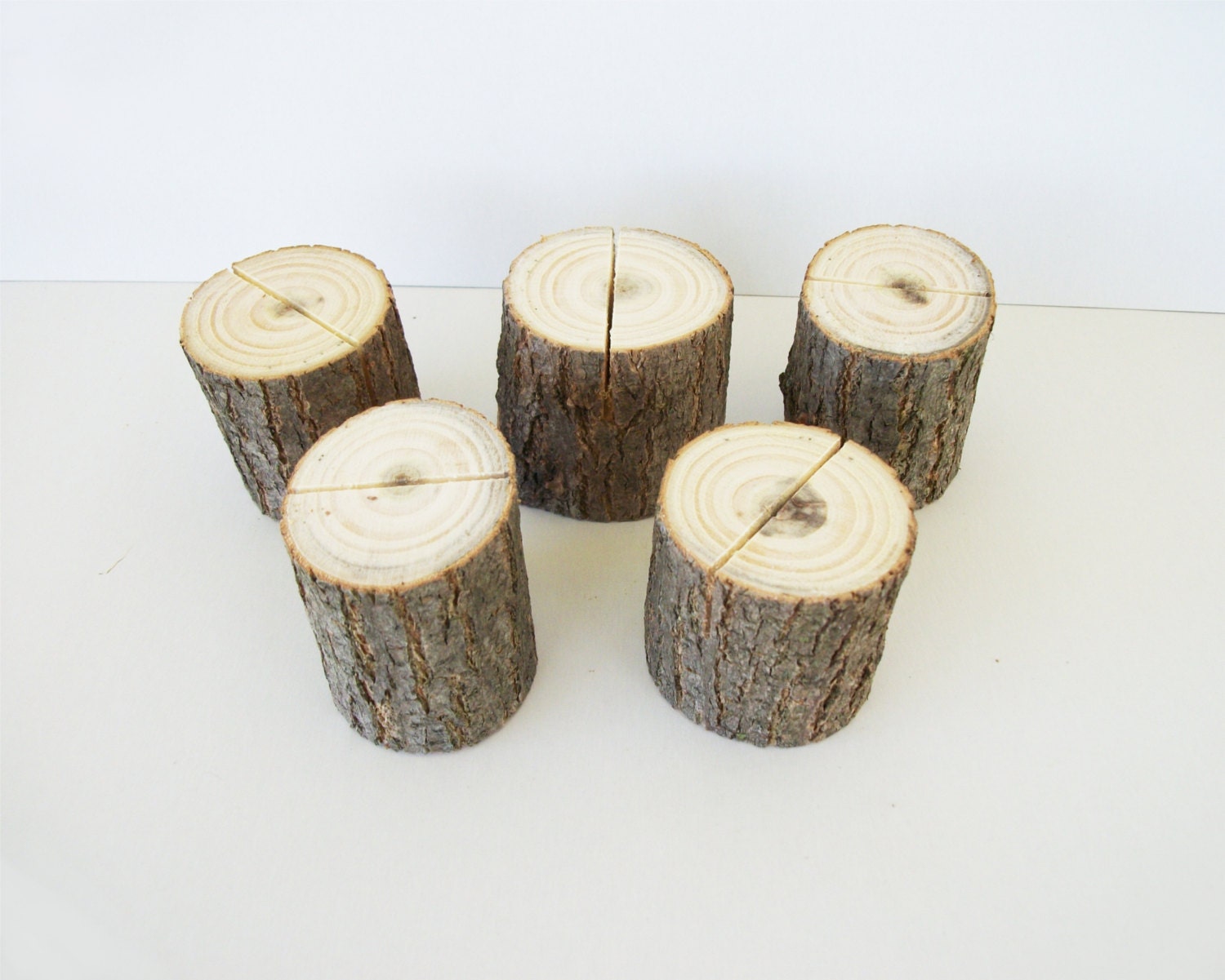 5 Place Card Holder Natural Wood Black Locust Rustic Wedding Table Decor Table Number Holder