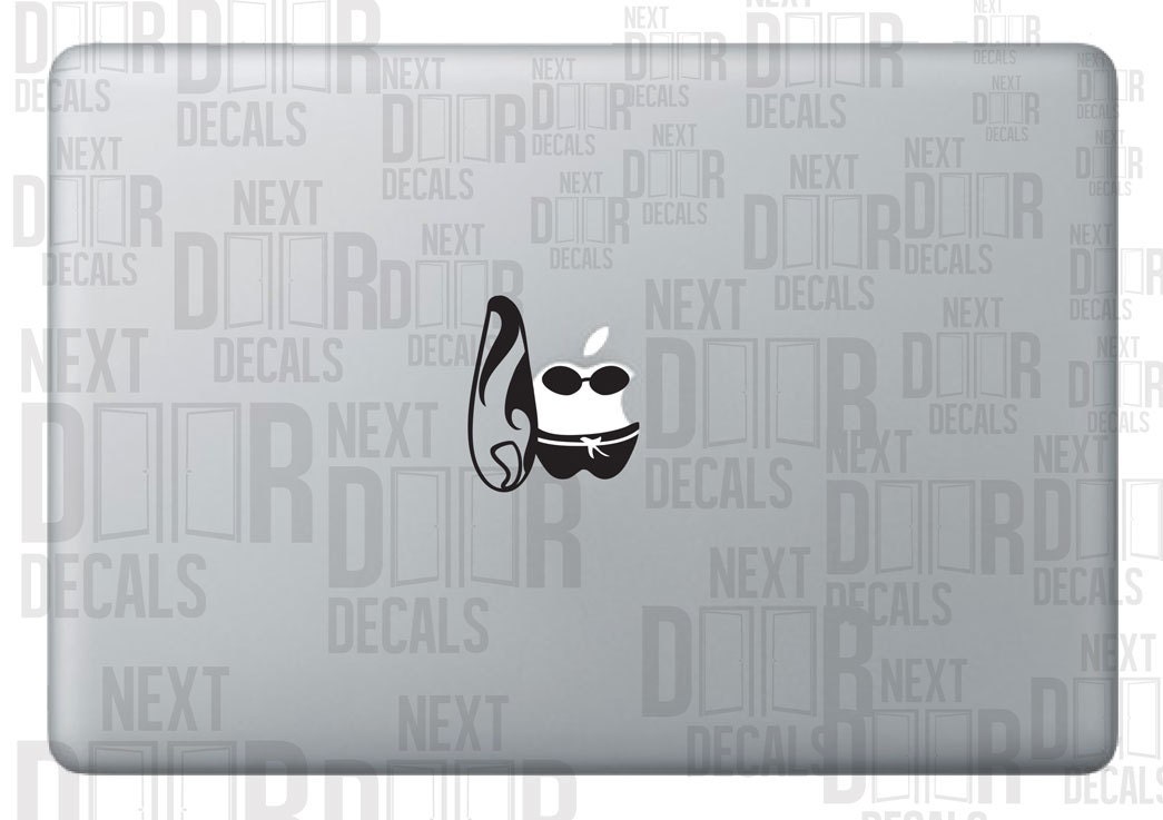 Sandy Apple Beach / Surfer Macbook Laptop Sticker Decal