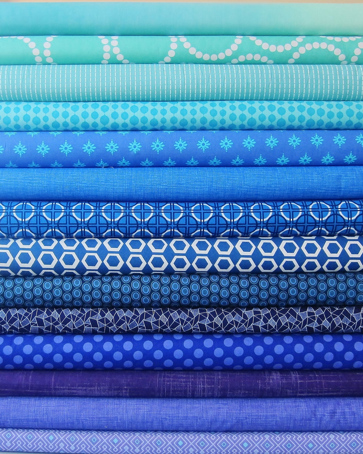 Cooling Down Fat Quarter Bundle - Custom Stash Building Bundle - 14 Fat Quarters - 3.5 Yards Total