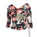 hella90s ///  Asian Print Japan GEISHA Floral CYBER GOTH Shirt Top
