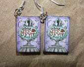 Jane Eyre earrings book novel story fiction romantic classic purple victorian dangle lightweight whimsy