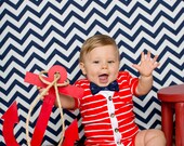 Baby Cardigan Onesie - Red with White Preppy Baby Boy Cardi - Perfect for a Spring Baby Shower Gift