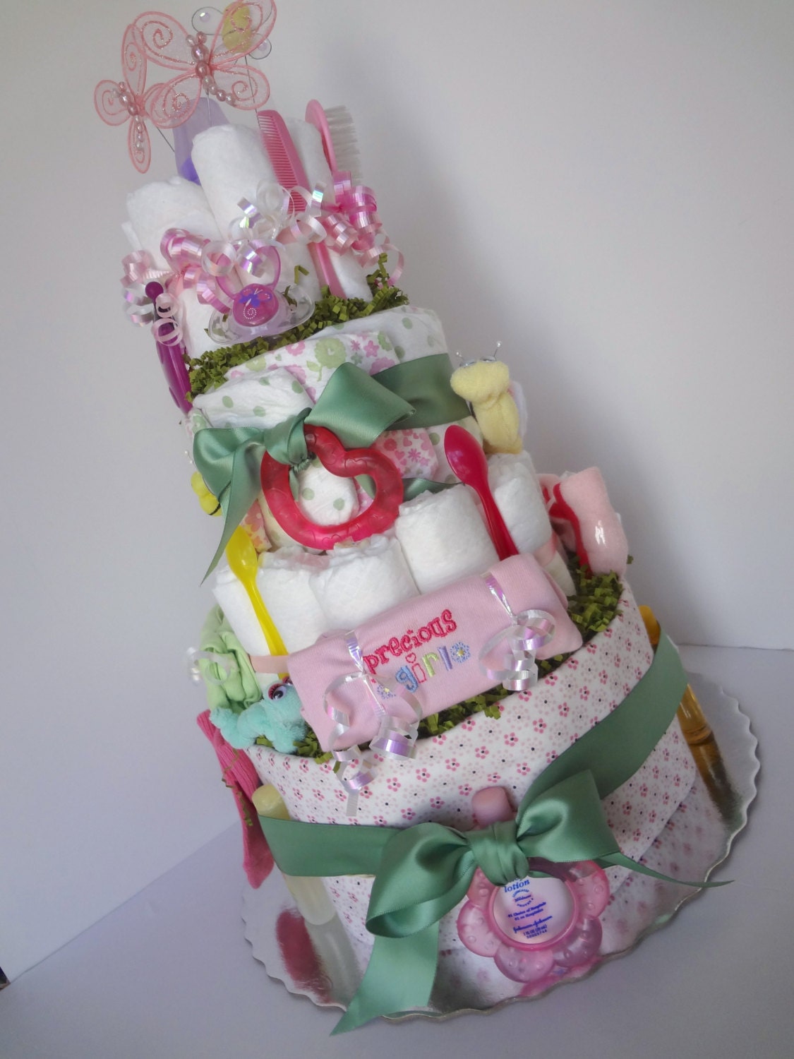 Diaper Cake Deluxe Summer Bugs, Baby Shower, Baby Gift, Centerpiece, Decoration, Easter, Ladybug, butterfly