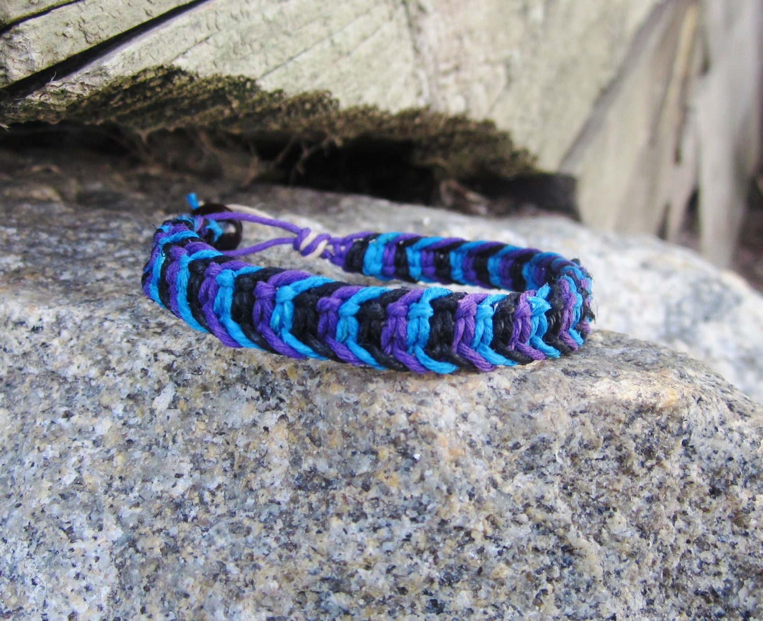 Men's Hemp Bracelet Fishbone Knot Macrame