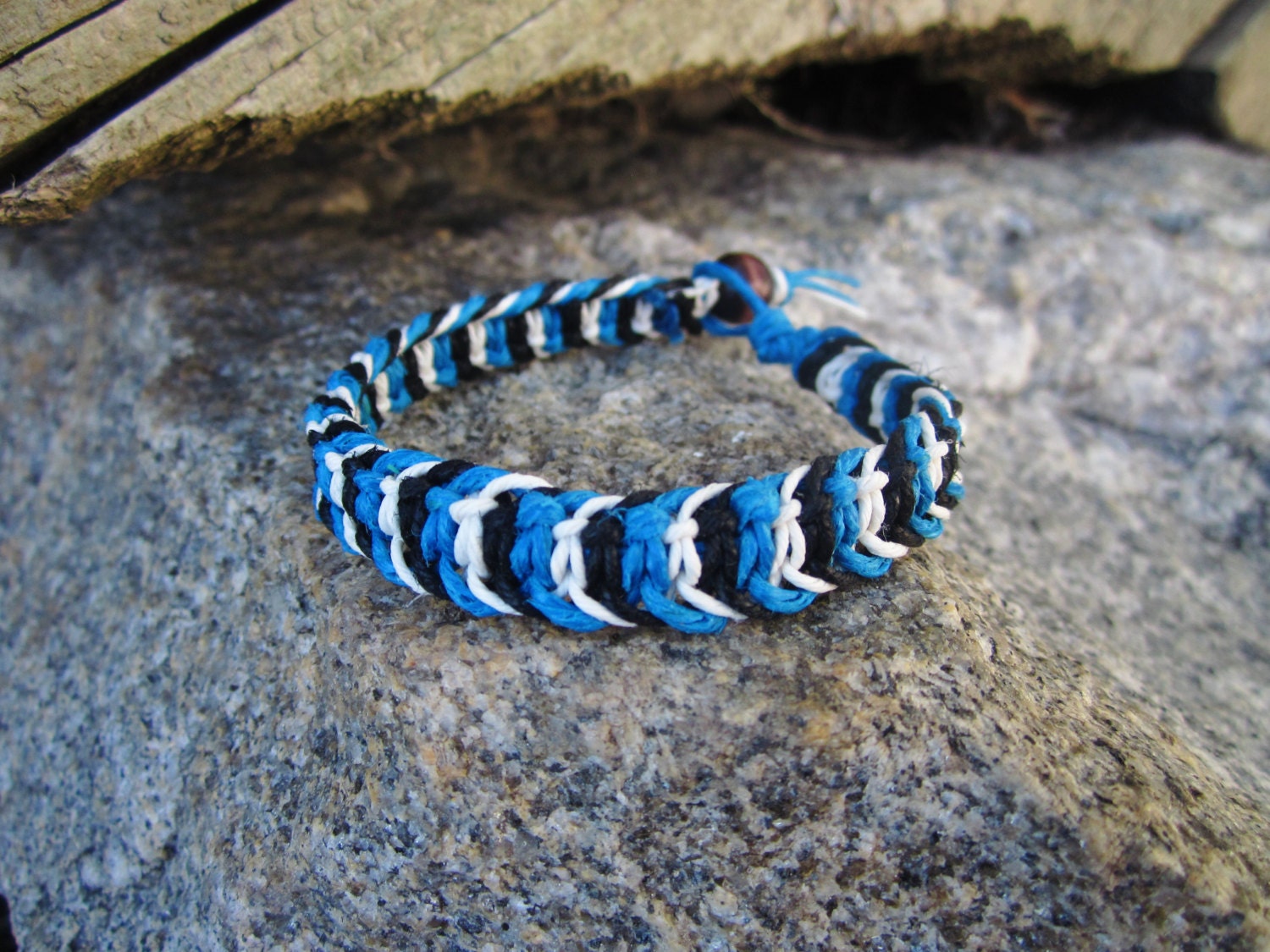Hemp Bracelet For Men Macrame Fishbone Knot Jewelry