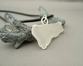 Sea Glass and Sterling Silver Rectangle Claw Set Pendant