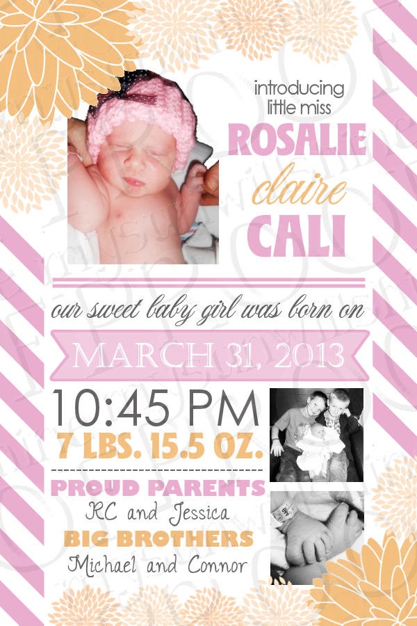 Custom Birth Announcement with Photo Il_570xn