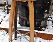 Whiskey Barrel Bar Stool, Reclaimed Wood, Rustic, Man Cave, Cabin, Farm House, Barn, Salvaged Wood, Home Decor, Kitchen, Handcrafted, Custom
