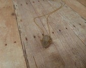 Quartz Crystal Necklace - Simple, Delicate, Dainty, Tiny Gold Bar Necklace