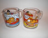 Vintage McDonalds Garfield Cups Mugs, Odie Set of 2 1978