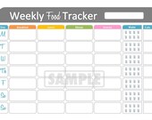 Weekly Food Tracker - Printable for Health and Fitness - INSTANT DOWNLOAD