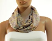 Infinity Scarf. Floral Print Scarf. Ornamental Print Scarf. Tube Scarf. Cowl Scarf. Circular Scarf. Shawl Scarf. Loop Scarf.