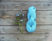 Linen Yarn skein in light blue color