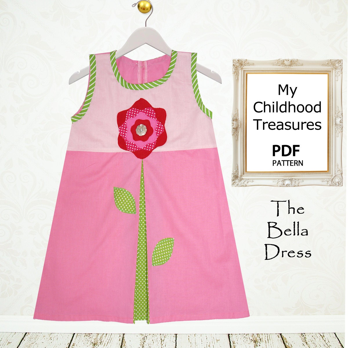 Sewing pattern PDF, girls dress pattern, Childrens sewing pattern, Toddler sewing pattern, Childrens clothing, Easy, The Bella Dress