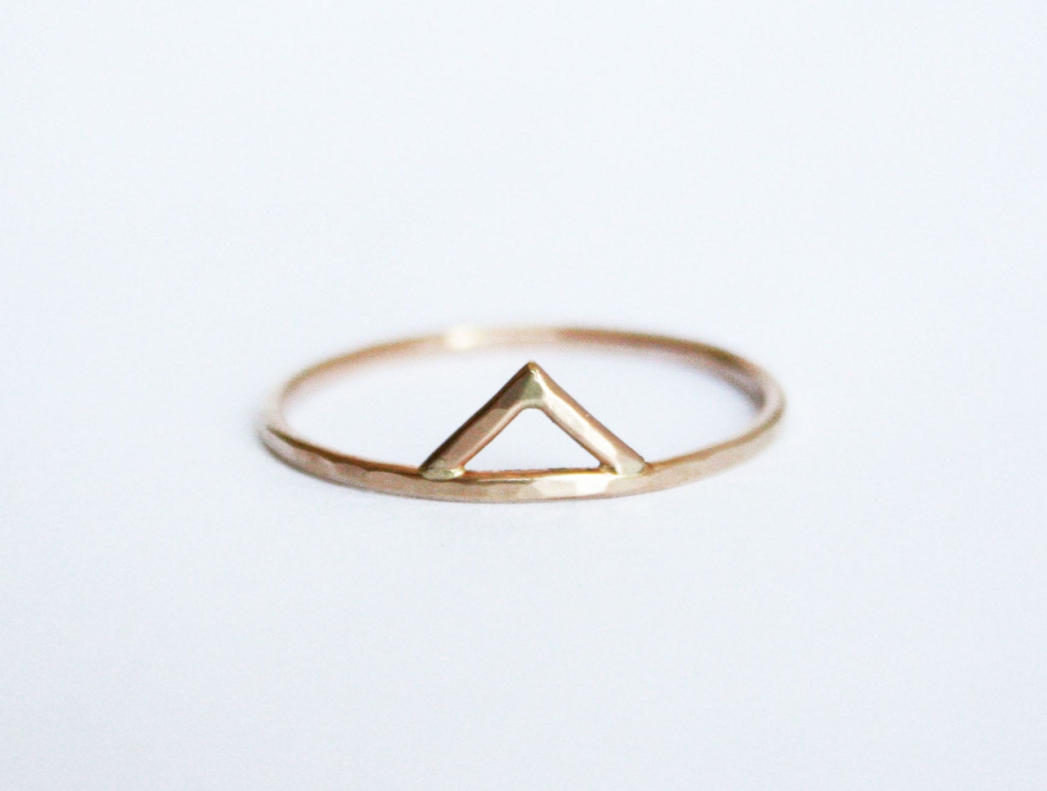 Gold Spike Ring, 14kt Gold Filled Chevron, Small Triangle Ring, Thin Ring, Simple Everyday Ring