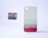 iPhone 4 Case - iPhone 4s Case - Geometric iPhone 4 Case - Aztec Pattern over Beach Print - Geometric iPhone Case