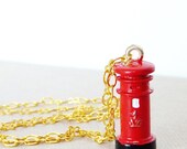 British Mailbox Necklace. Fun Necklace.