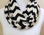 Black Chevron Jersey Infinity Scarf