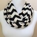 Black Chevron Jersey Infinity Scarf
