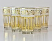 Moroccan Style Glasses Cups, Traditional Tea Serving Glasses, Islamic Glasses, Tea Glasses with Islamic Decorative Pattern in White & Gold