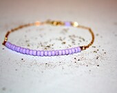 lela - lilac - lucky gold bracelet by lilla stjarna - gifts under 25 - pretty lilac bracelet - stacking bracelet - purple bracelet