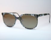 BollÃ¨ vintage wayfarer style sunglasses with real grey & green tartan core handmade NOS - GreenFlamingoVintage