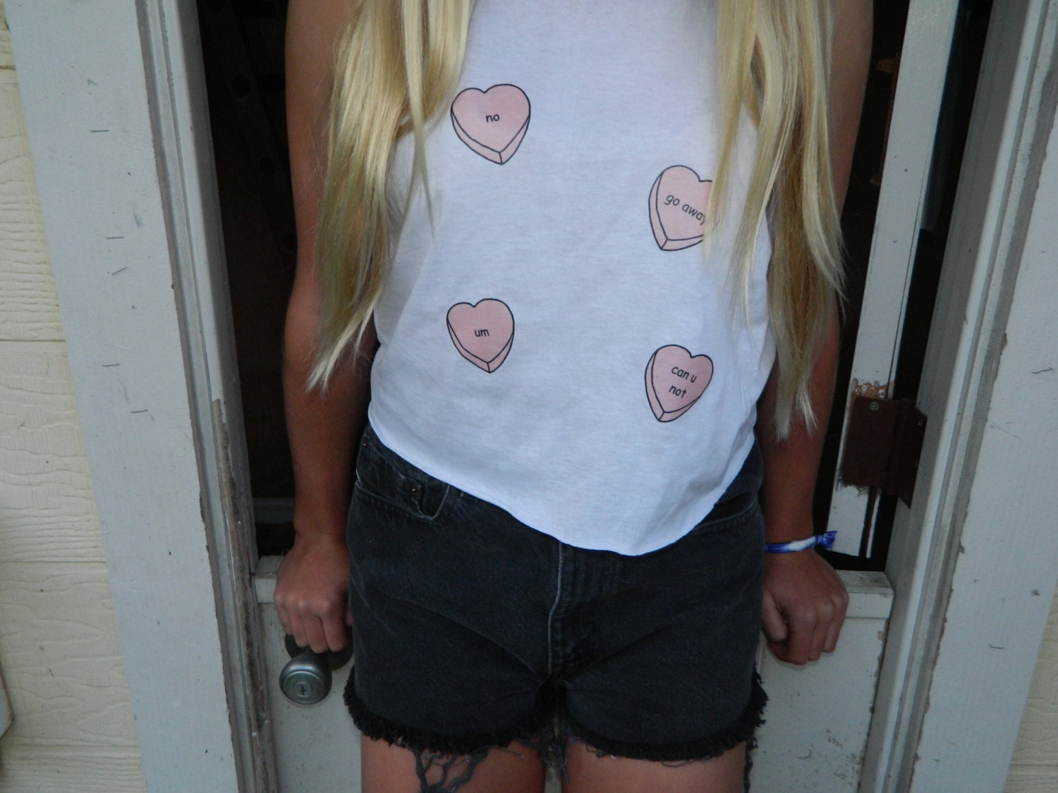 Conversation Heart Cropped Tank Top